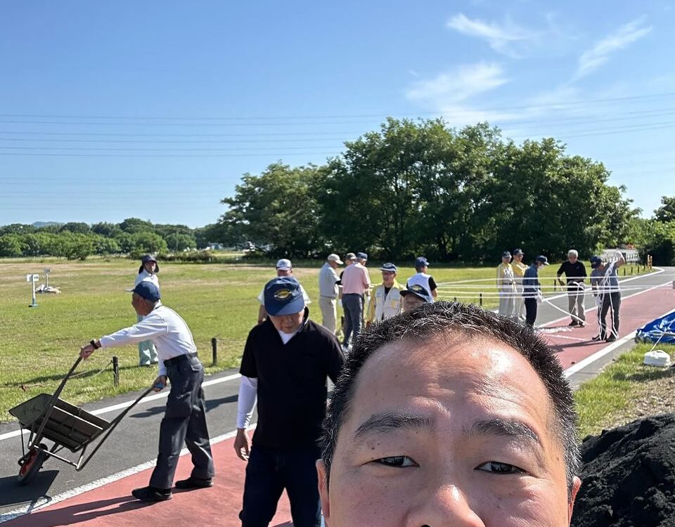 正副団長での木曽川河川水防演習の準備