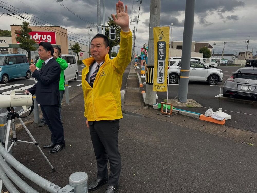 柴橋岐阜市長と街頭挨拶