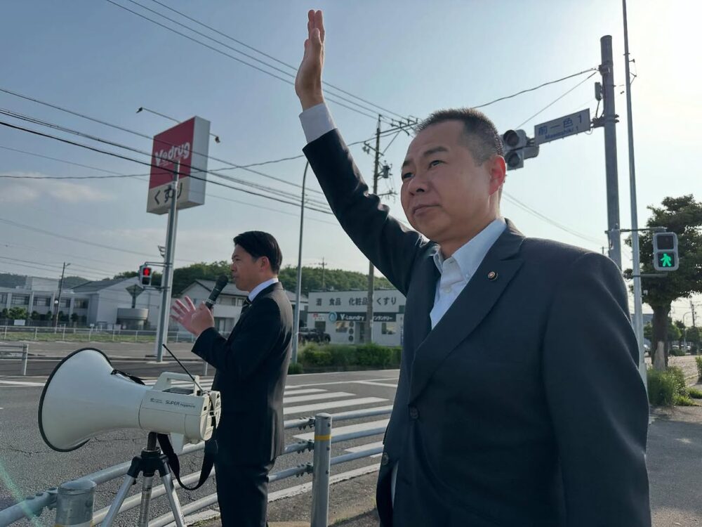 柴橋岐阜市長と街頭挨拶