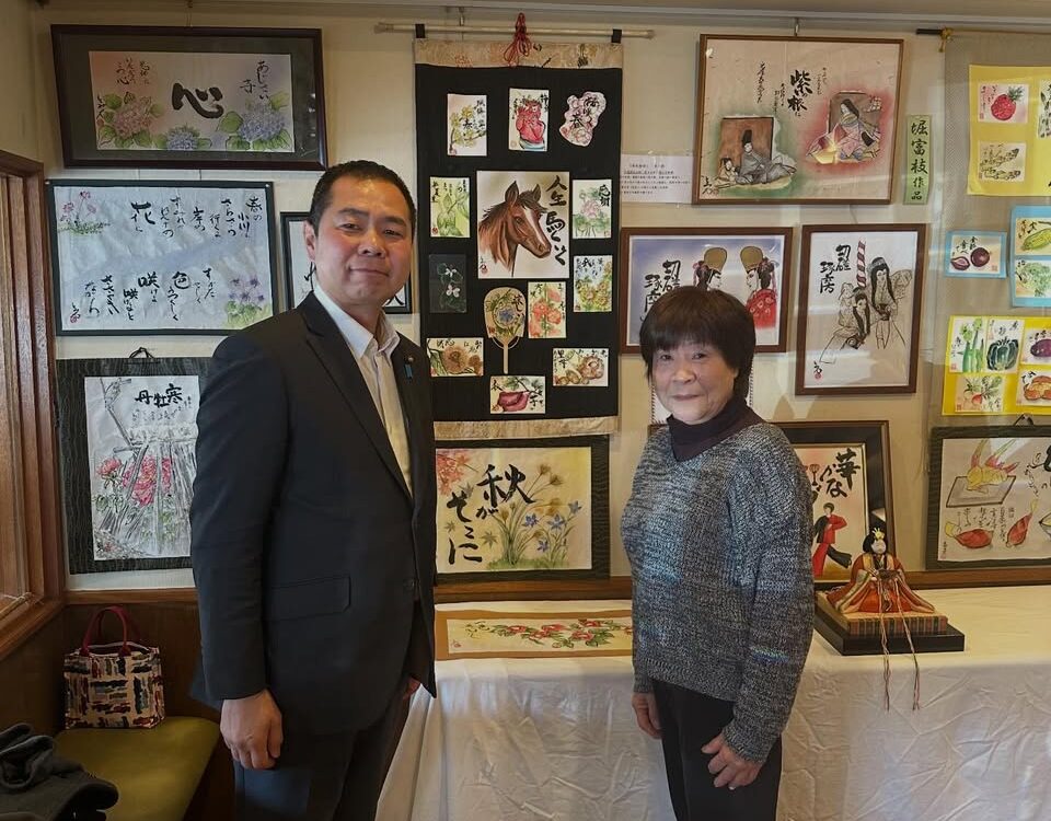 絵手紙展示会へ