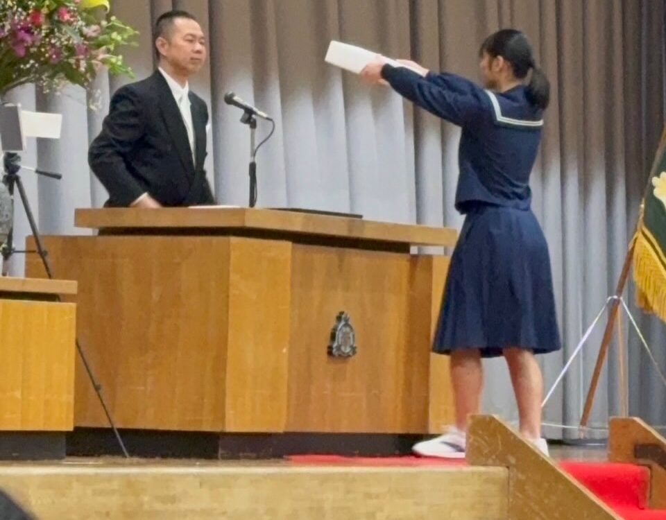 長森南中学校卒業式